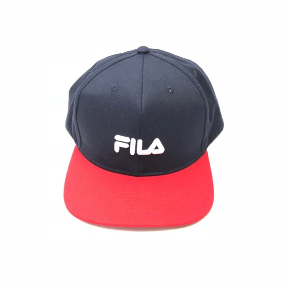 Fila Adjustable Flat Brim Cap Navy Blue & Red - Picture 4 of 4